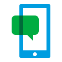 An icon of a phone with a message overlay
