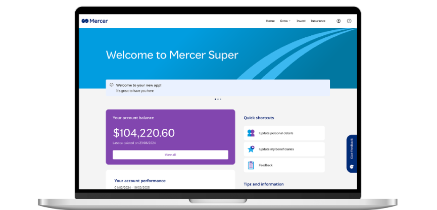 Home screen of the member portal on a laptop