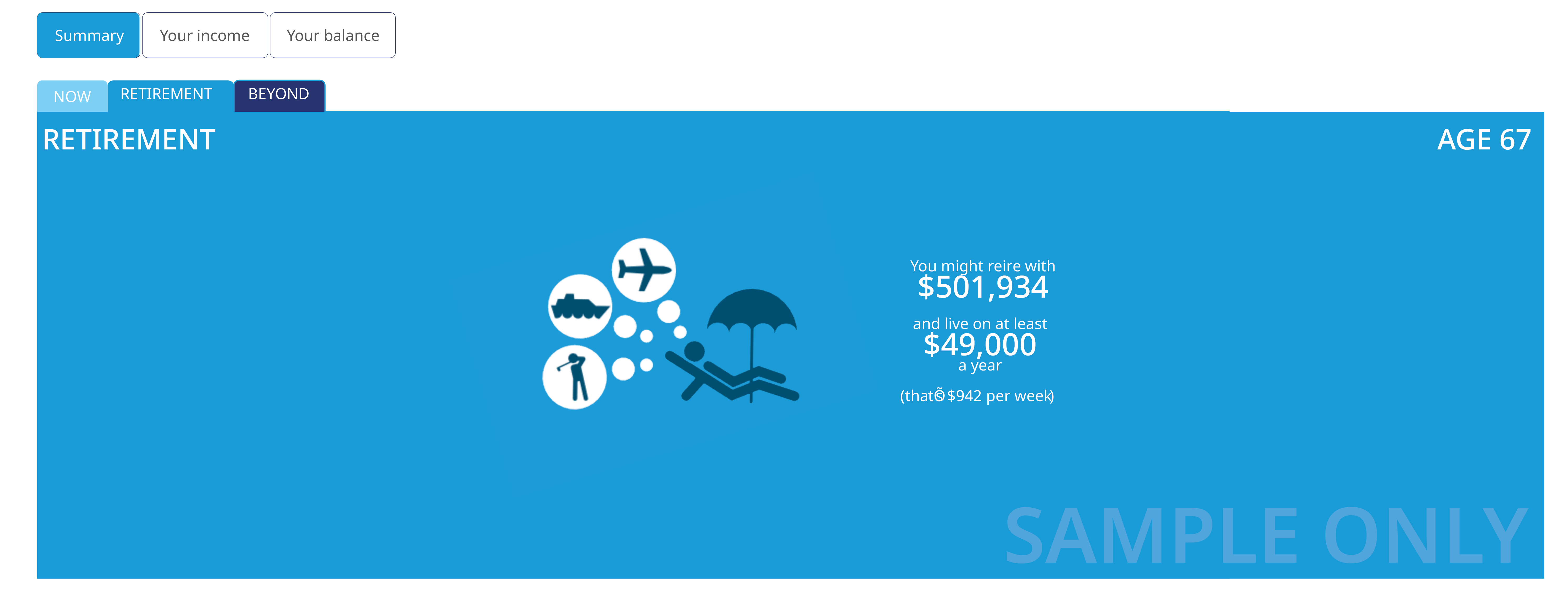 Projected Retirement Balance screenshot