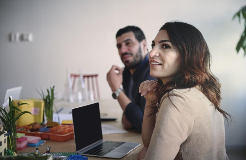 Man sitting at computer