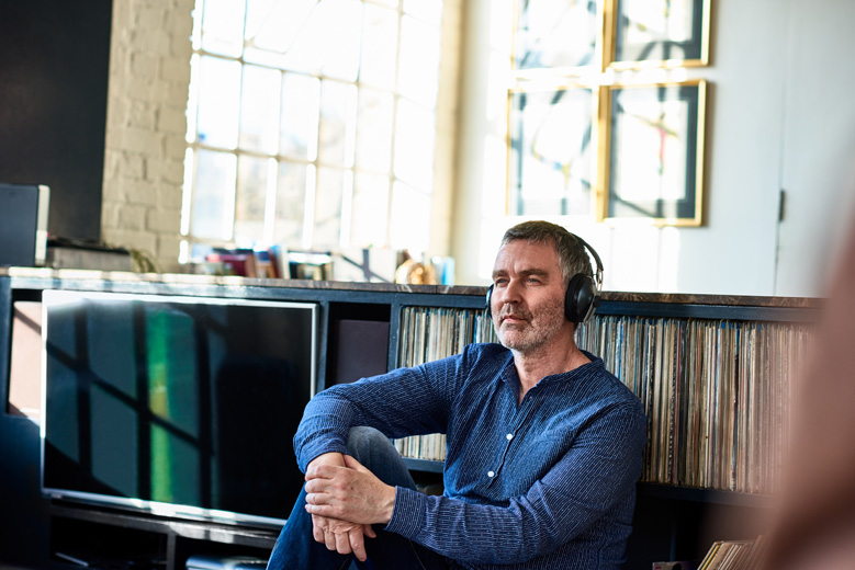 Man sitting at computer