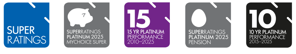Seven SuperRatings awards across different years and categories